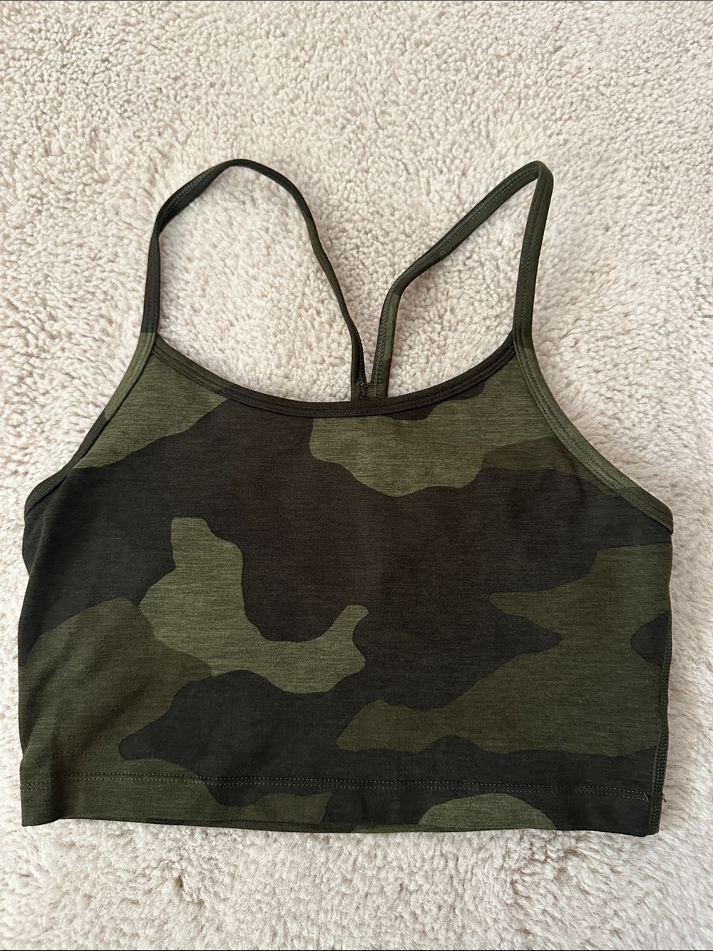 aerie Camo Olive & Black Cropped Bralette